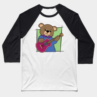 Bear Cub Guitar Music Baseball T-Shirt